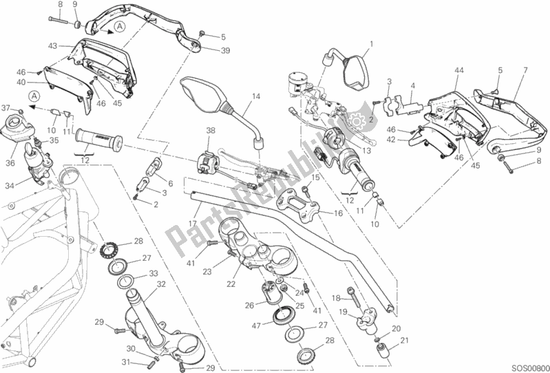 Todas las partes para Manillar Y Controles de Ducati Hypermotard 939 SP 2016